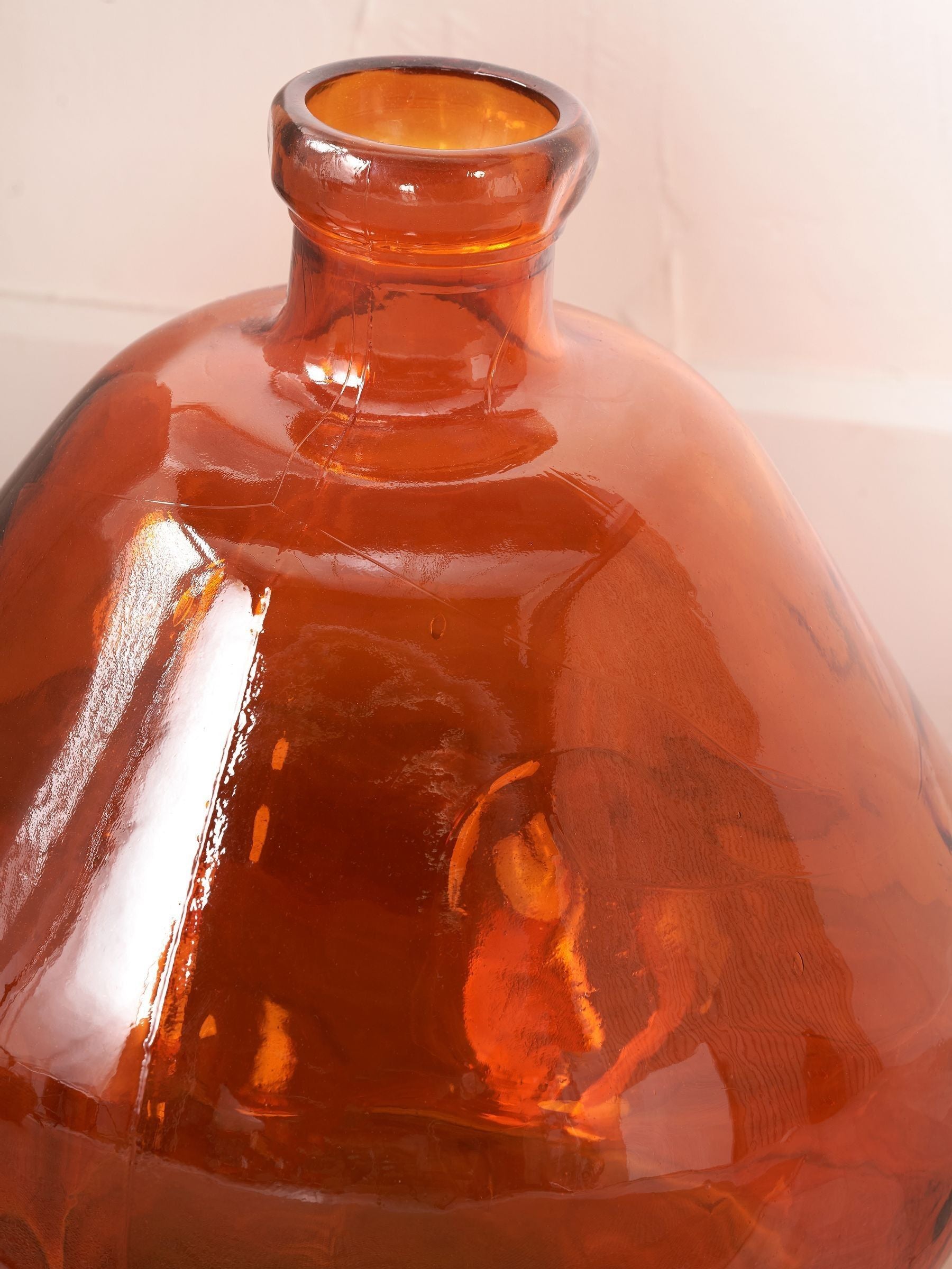 Pacific Lifestyle orange irregular shaped glass vase 50cm, imported from the UK