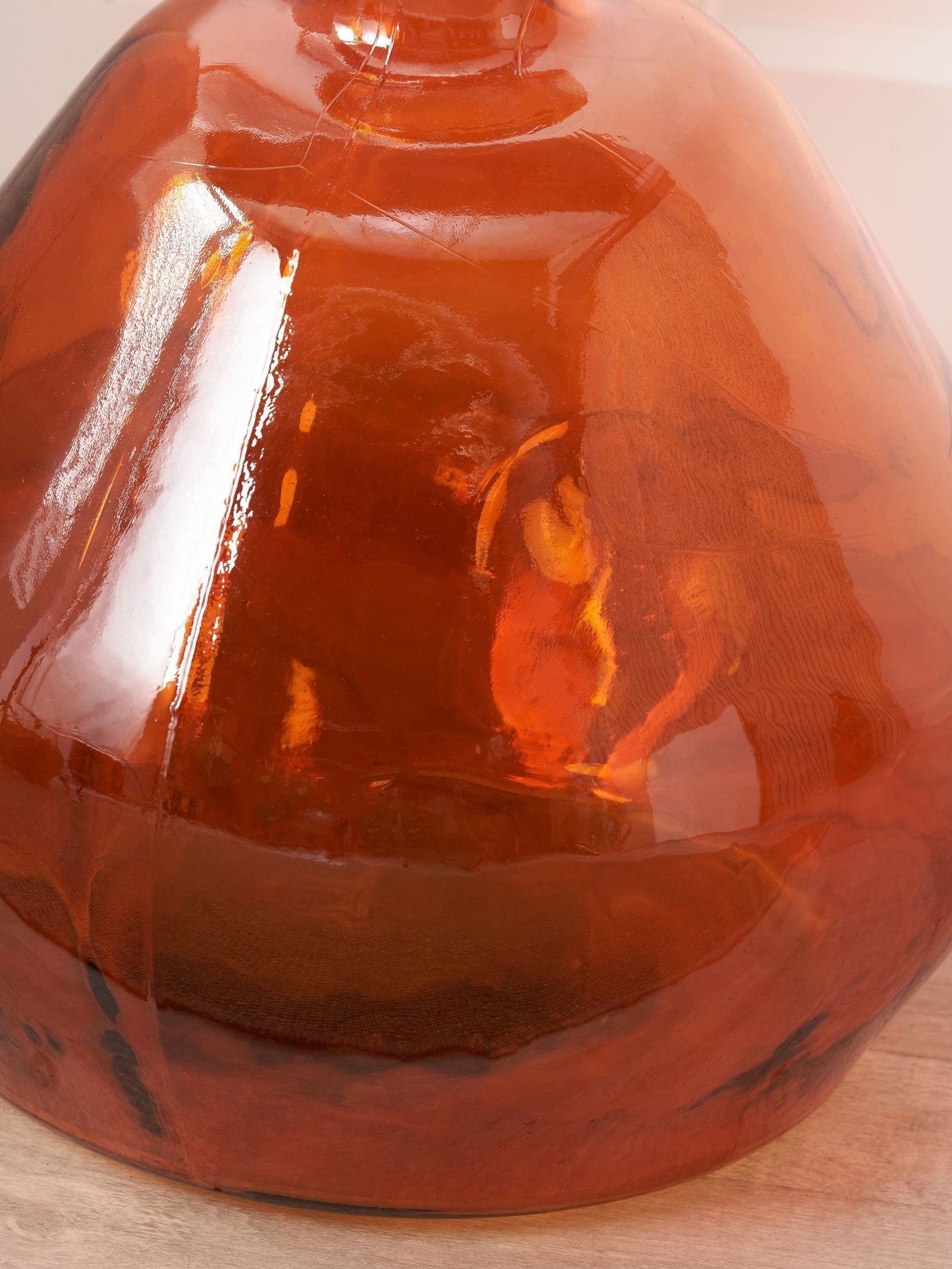 Pacific Lifestyle orange irregular shaped glass vase 50cm, imported from the UK