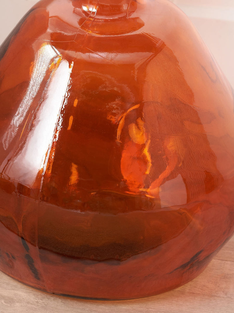 Pacific Lifestyle orange irregular shaped glass vase 50cm, imported from the UK