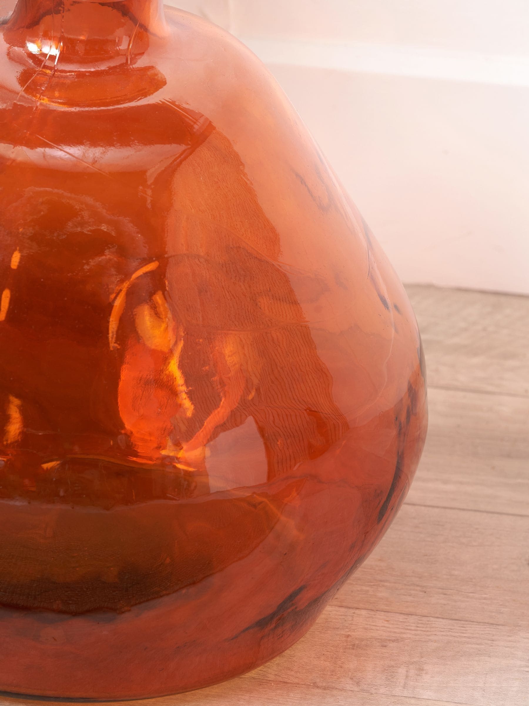 Pacific Lifestyle orange irregular shaped glass vase 50cm, imported from the UK