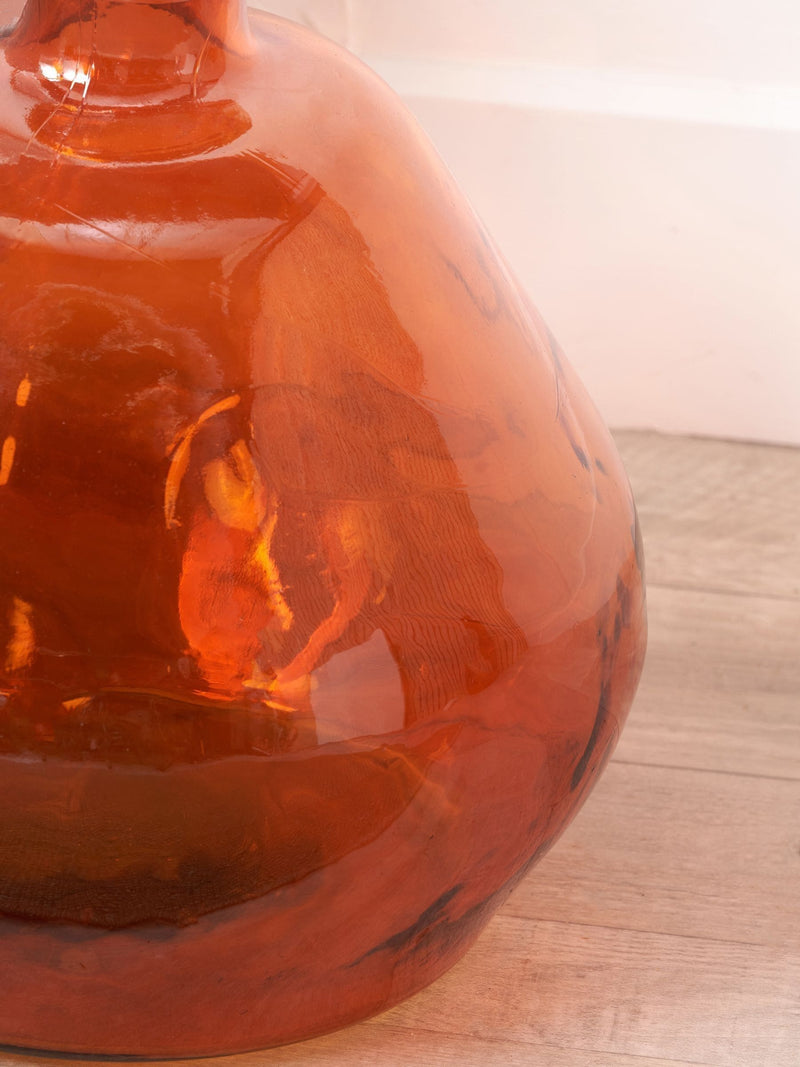 Pacific Lifestyle orange irregular shaped glass vase 50cm, imported from the UK