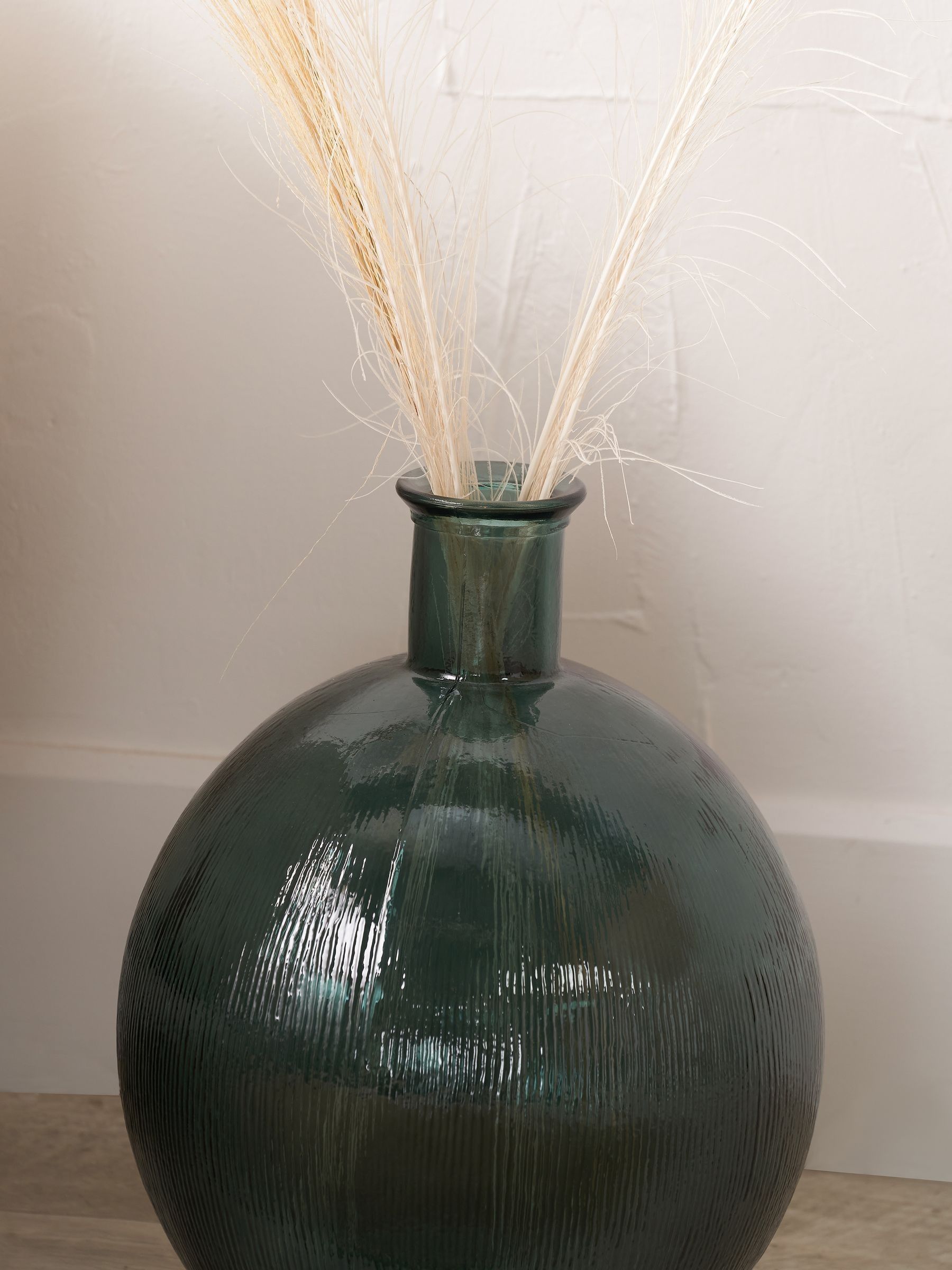 Pacific Lifestyle Sea Green round glass vase 42cm, imported from the UK