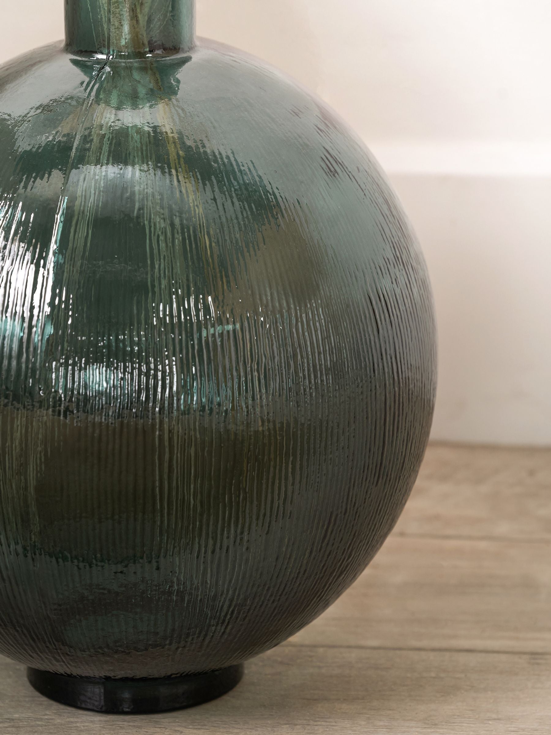 Pacific Lifestyle Sea Green round glass vase 42cm, imported from the UK