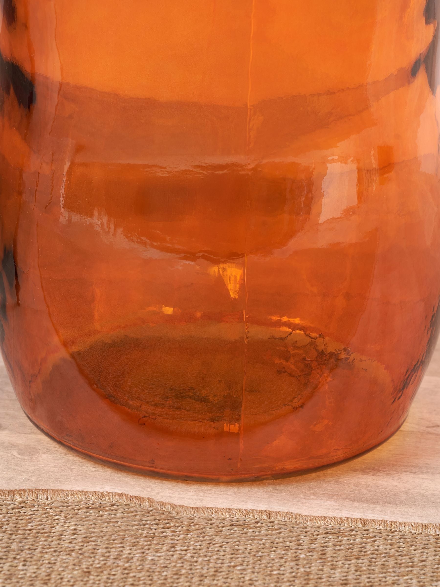 Pacific Lifestyle Orange Irregular Shaped Glass Tall Vase