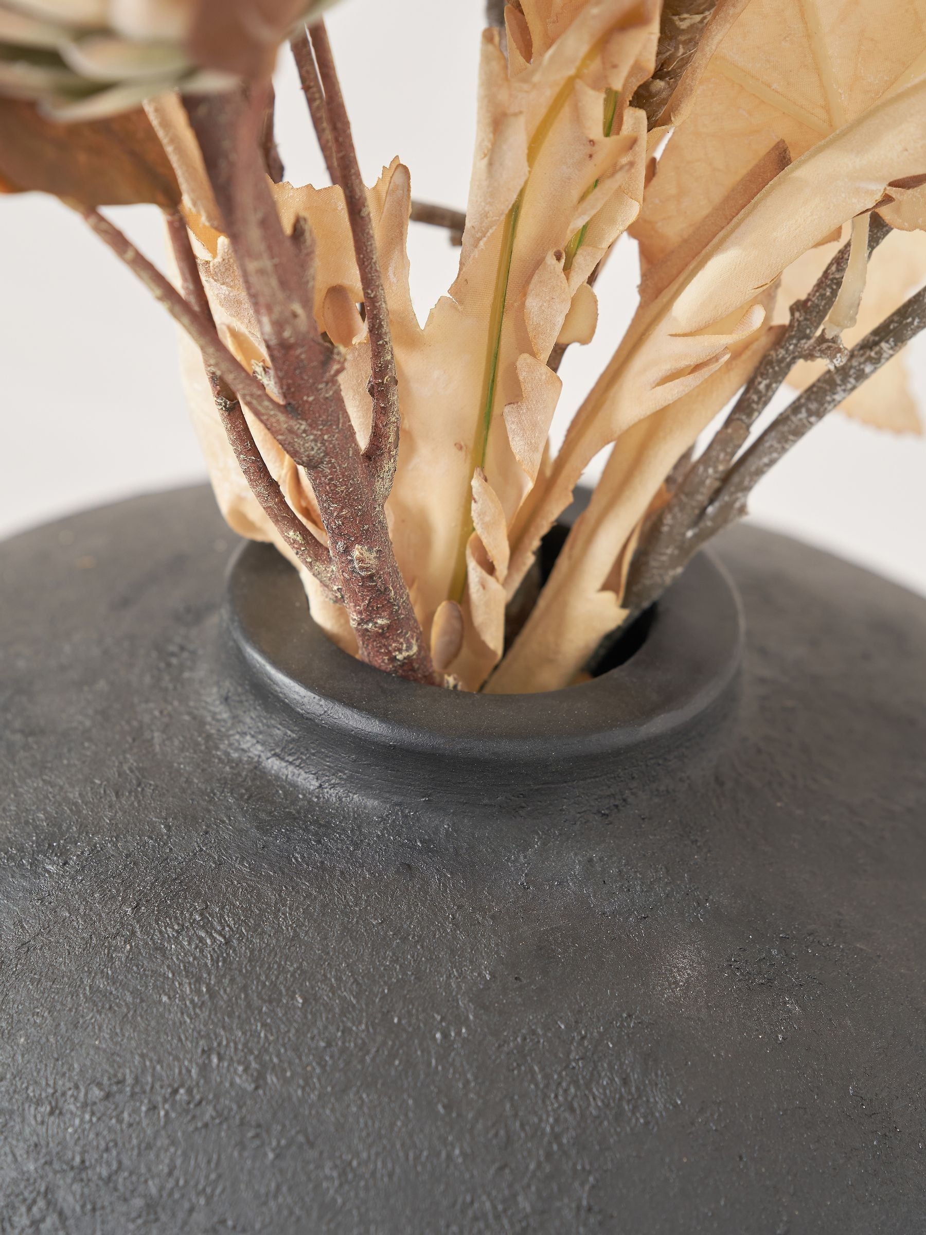Pacific Lifestyle black fibrestone decorative vase 41cm, imported from the UK