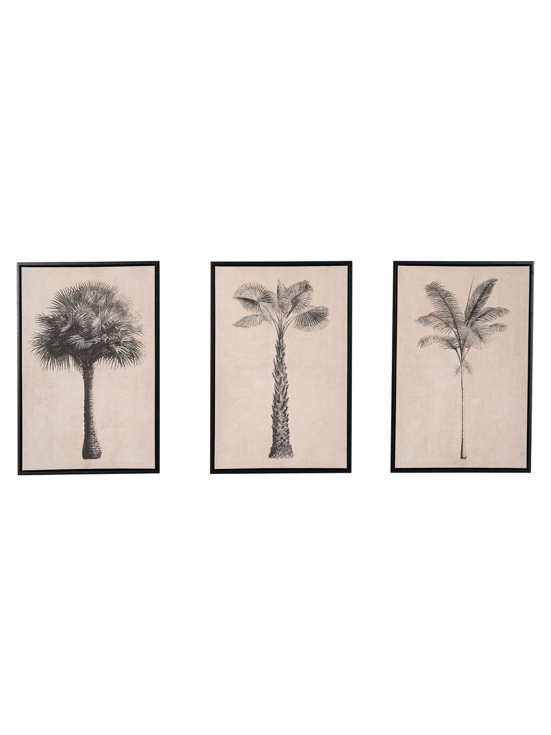 Pacific Lifestyle palm tree print canvas set with black frame 60cm x 40cm, imported from the UK