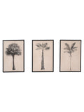 Pacific Lifestyle palm tree print canvas set with black frame 60cm x 40cm, imported from the UK
