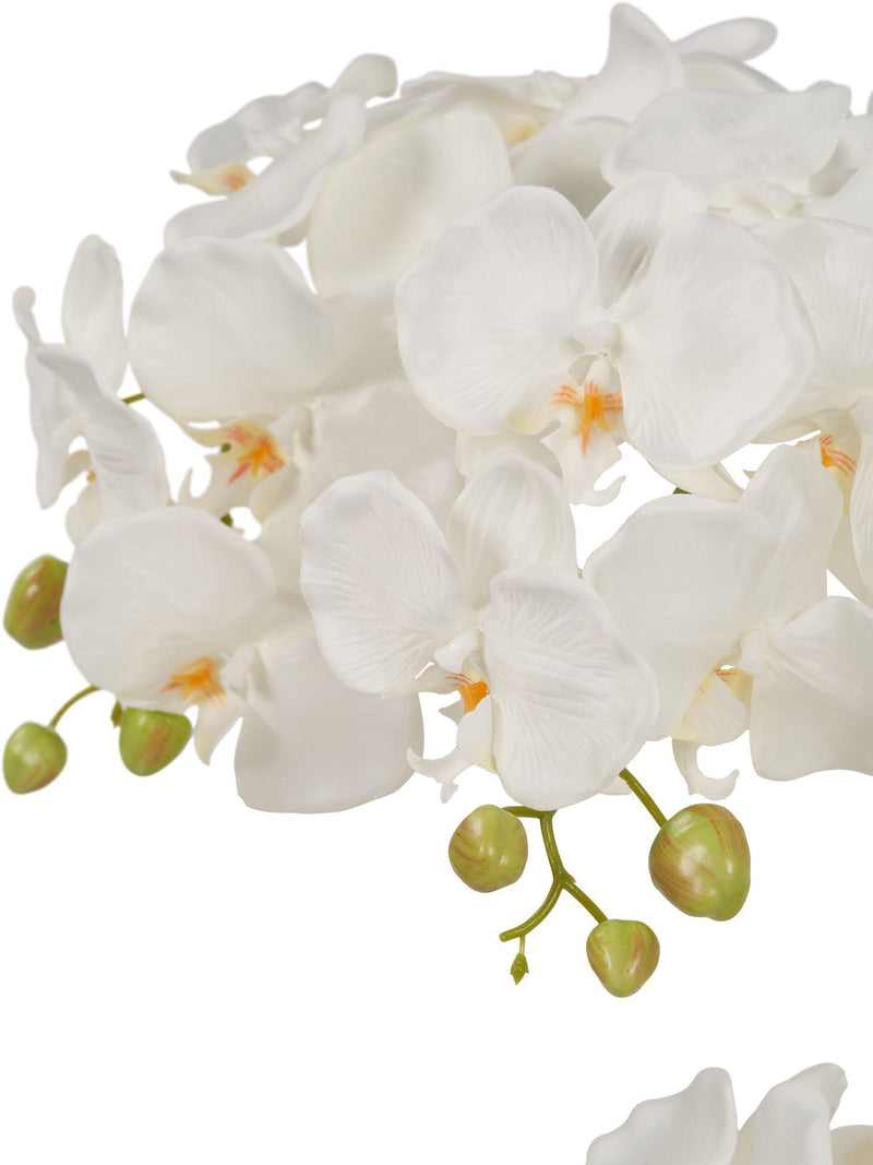 Pacific Lifestyle tall white faux orchid in moss pot, UK version