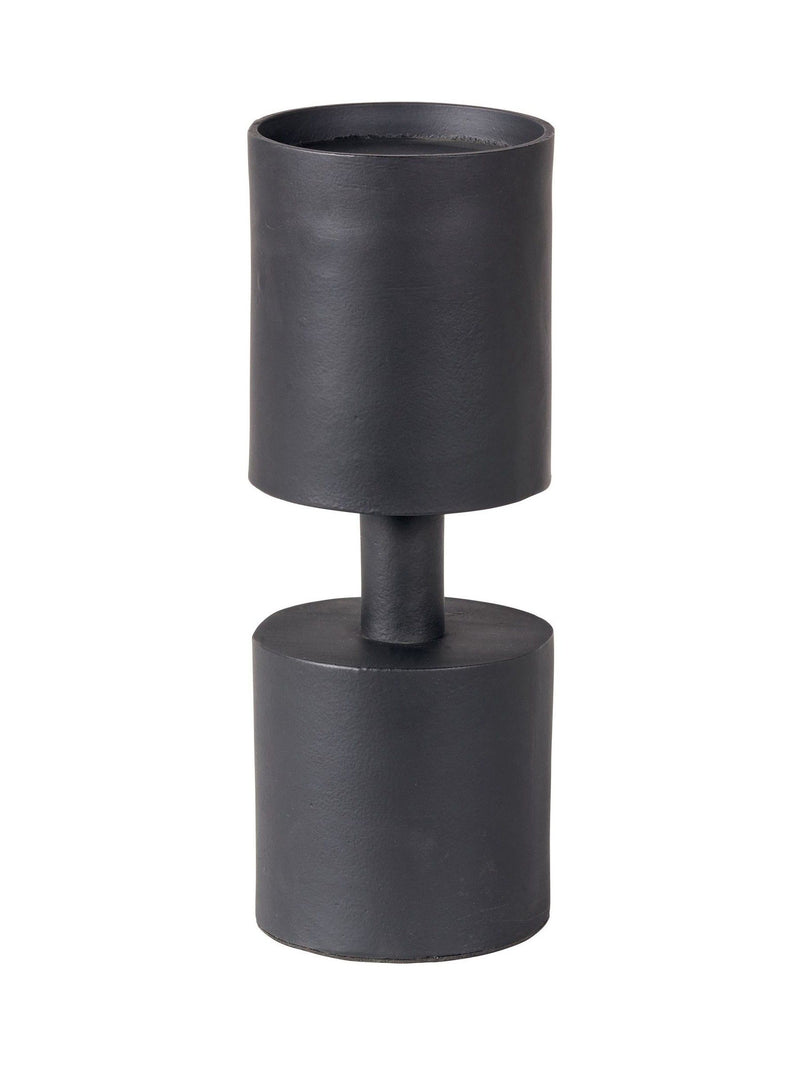 Pacific Lifestyle black metal pillar candle holder small, imported from the UK