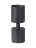 Pacific Lifestyle black metal pillar candle holder small, imported from the UK