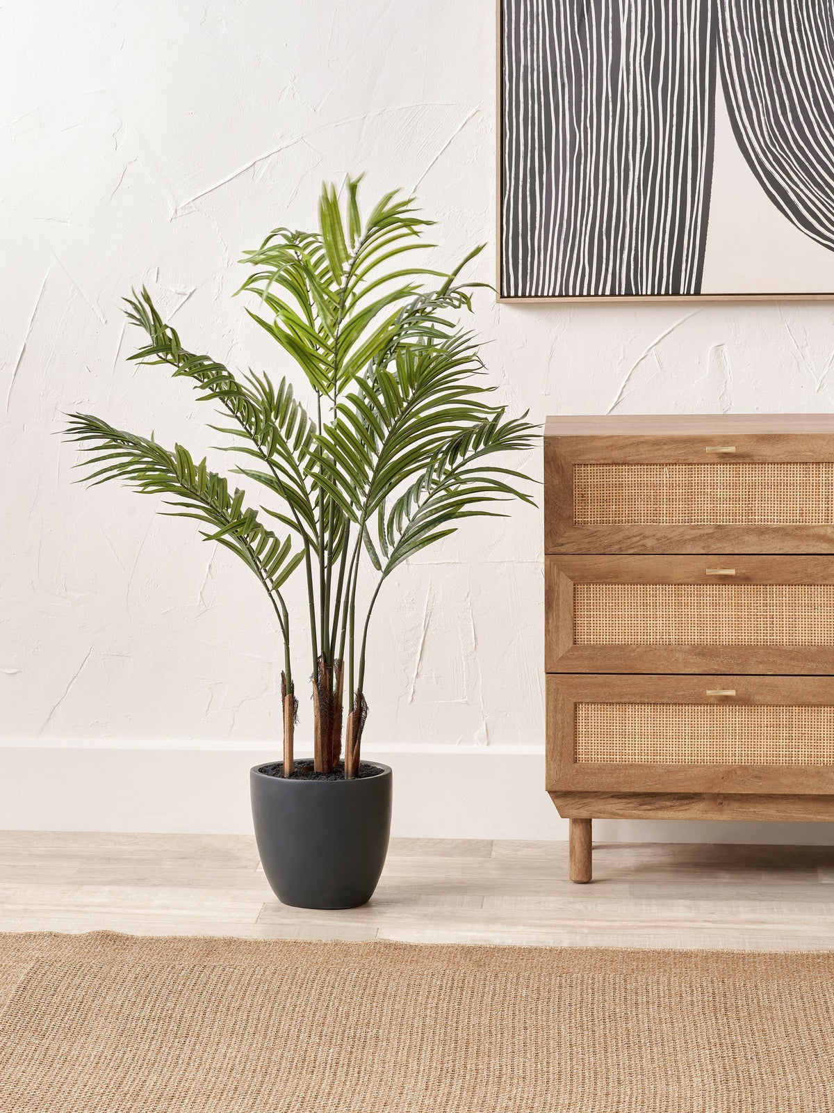 Pacific Lifestyle areca palm faux plant in pot, imported from the UK