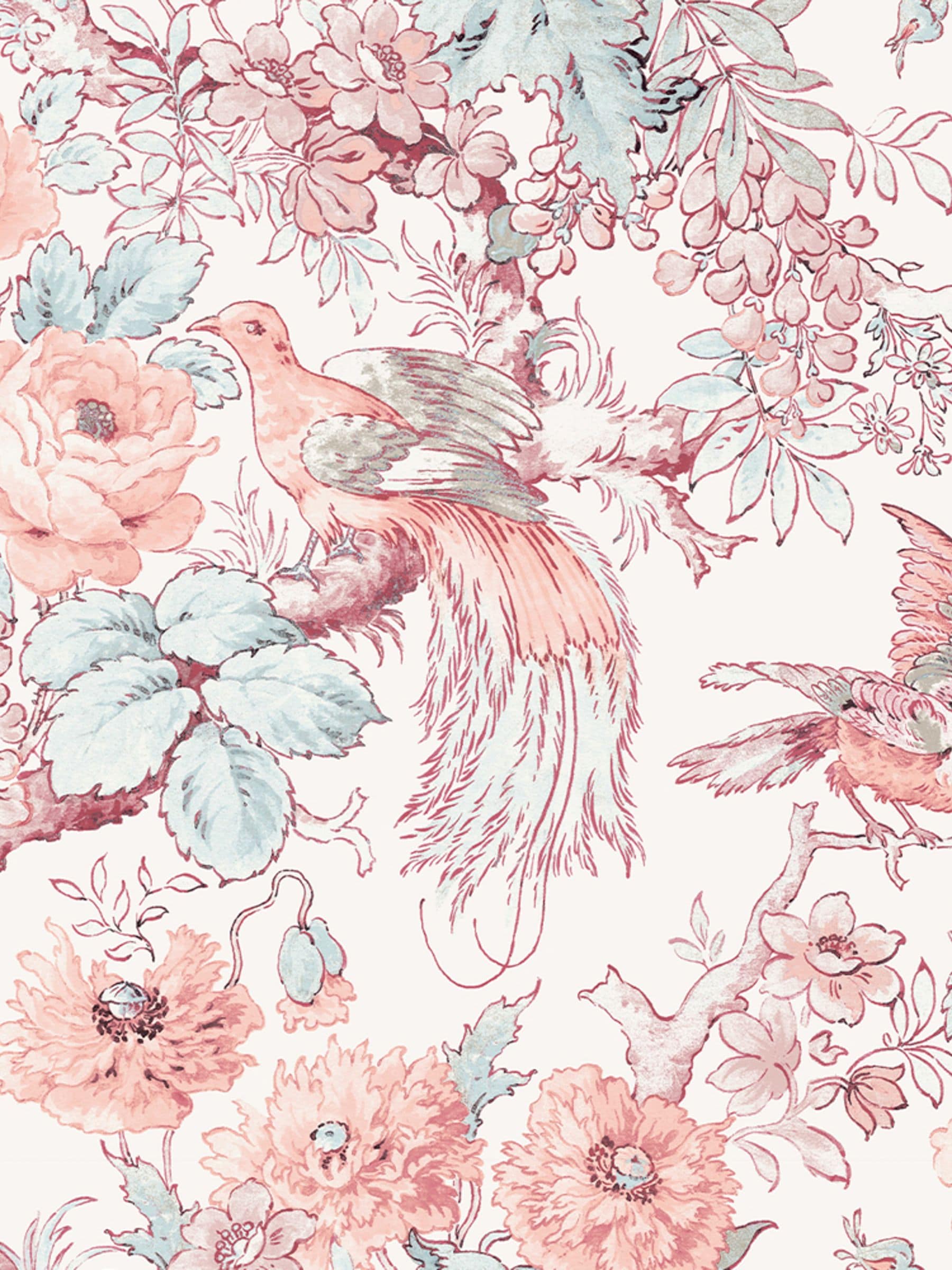 Laura Ashley Birtle blush wallpaper sample A4, UK version
