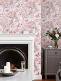 Laura Ashley Birtle blush wallpaper sample A4, UK version