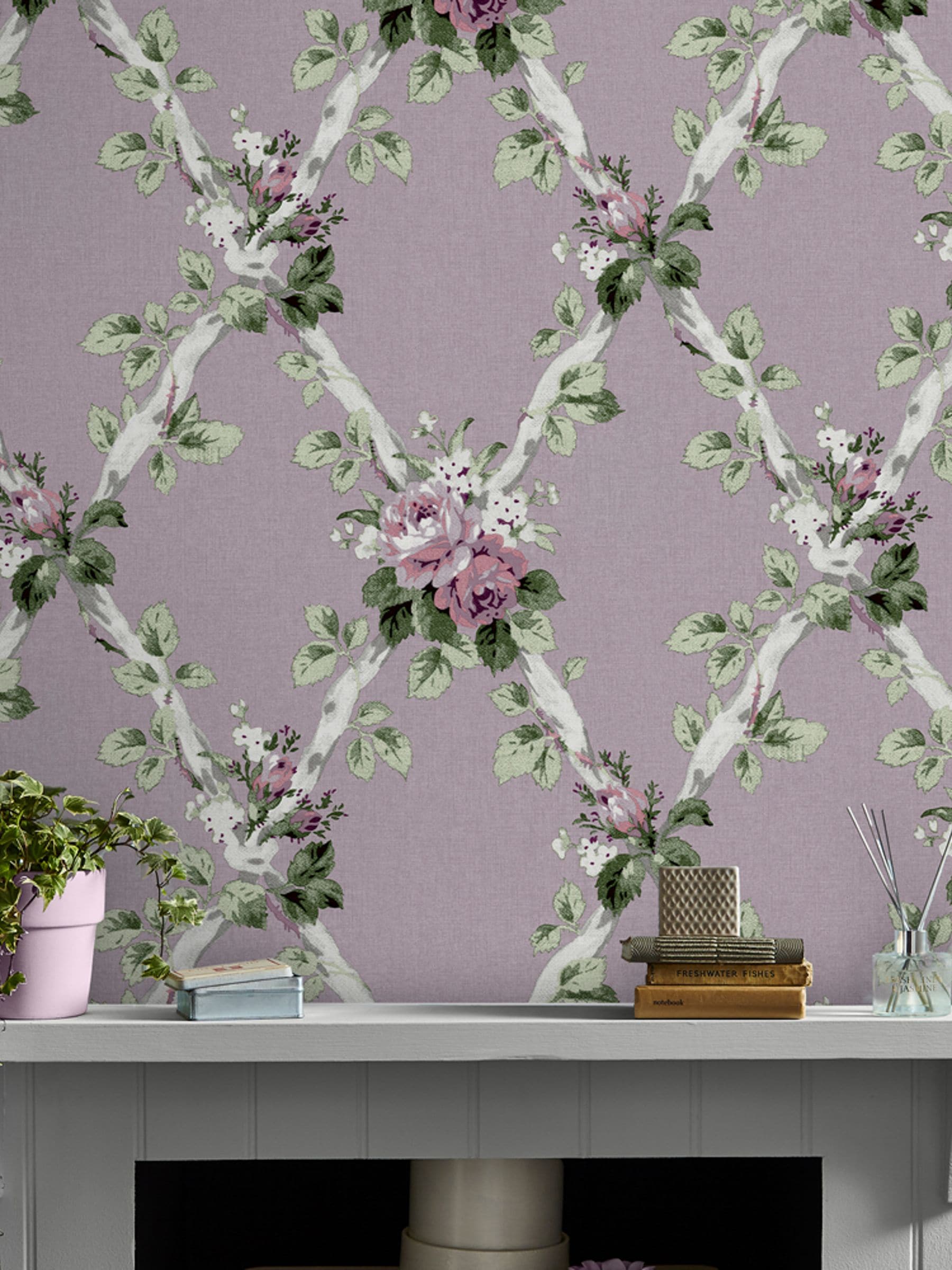 Laura Ashley wallpaper sample Grape Elwyn A4, UK version