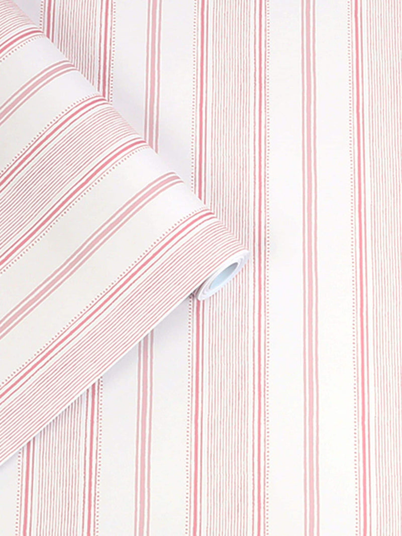 Laura Ashley Heacham Stripe Blush wallpaper sample A4, UK version