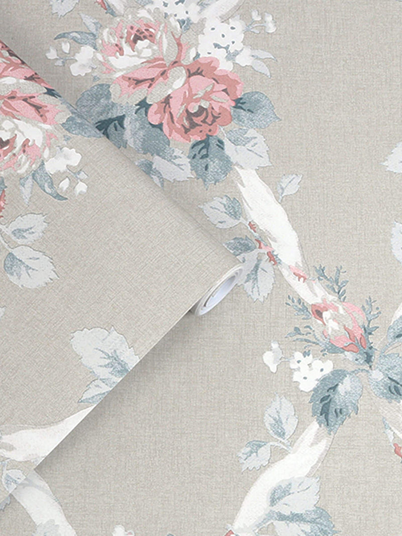 Laura Ashley Dove Grey Elwyn A4 wallpaper sample, imported from the UK