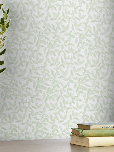 Next Laura Ashley Erwood Pale Eau De Nil Wallpaper Sample - A4- Buy online at McGrocer