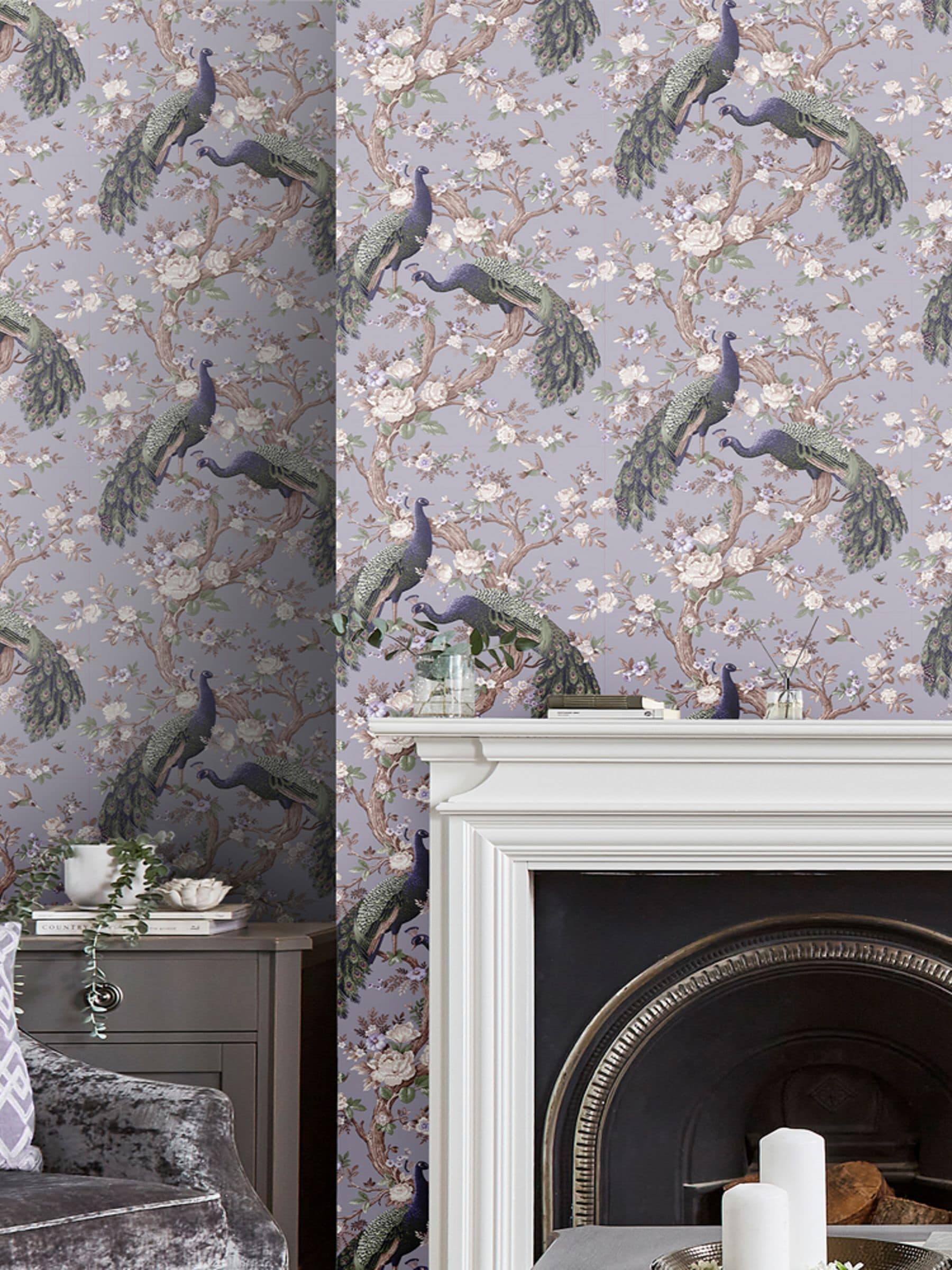 Laura Ashley Pale Iris Belvedere wallpaper sample, imported from the UK