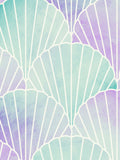 Purple mermaid seashell wallpaper sample A4, imported from the UK