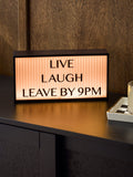 Live Laugh Leave light up box wall art black (British brand)