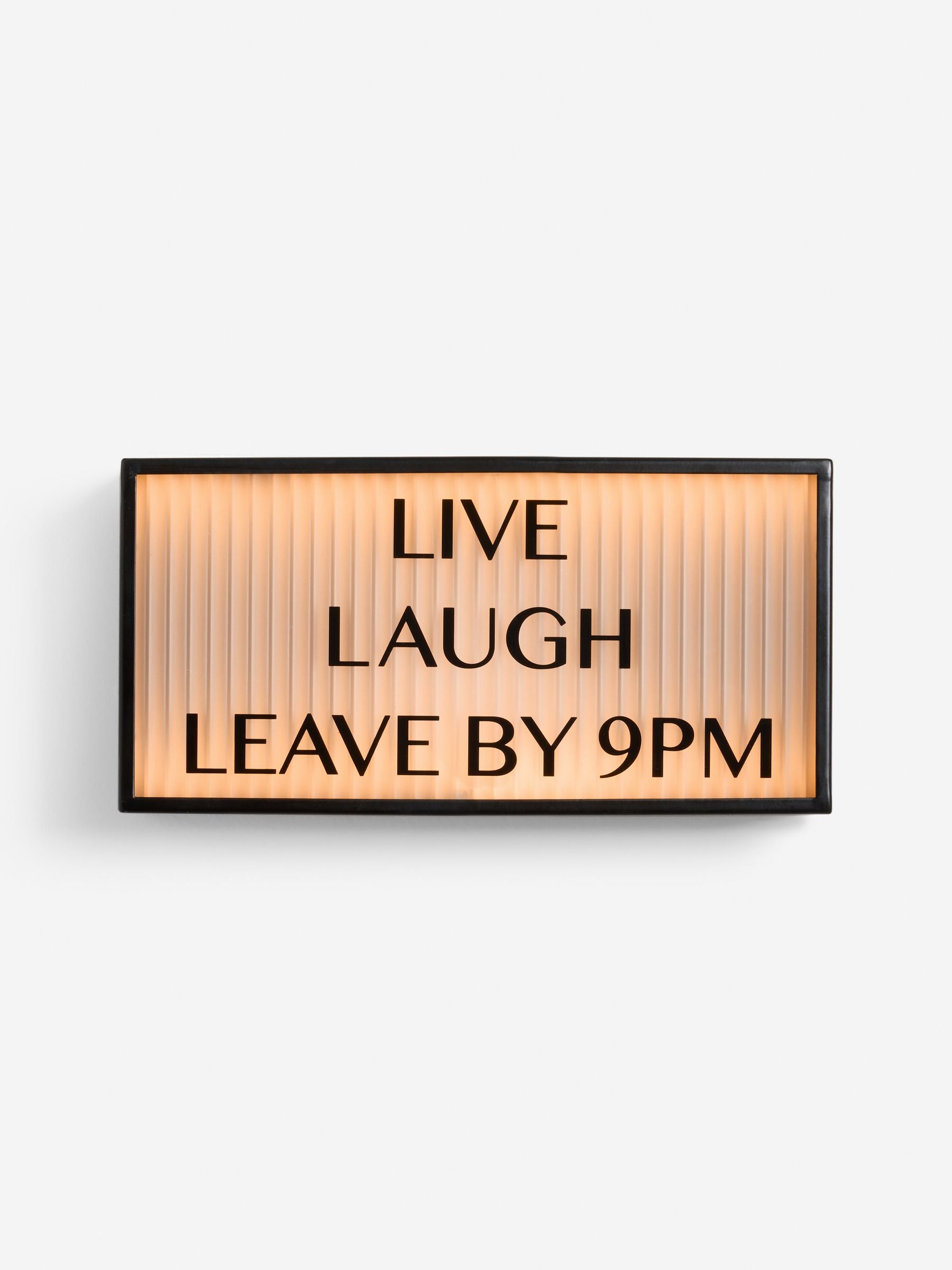 Live Laugh Leave light up box wall art black (British brand)
