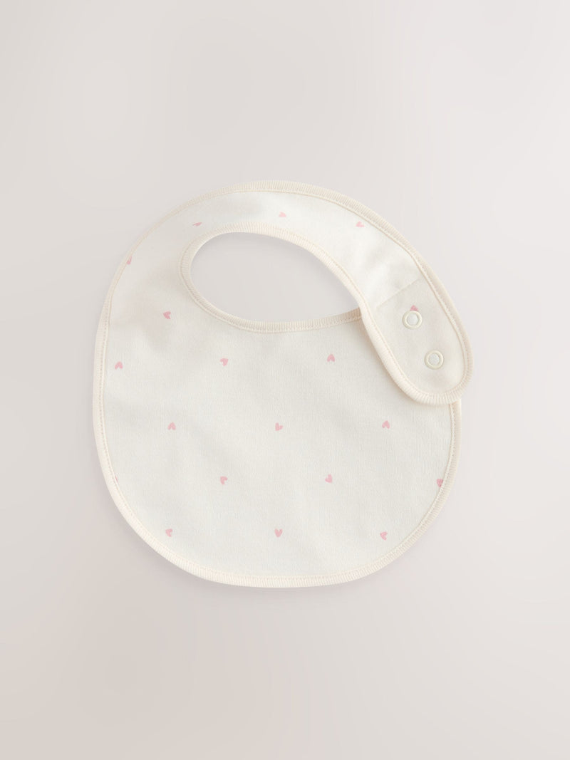 Pink Heart baby bibs 5 pack cotton (British brand)