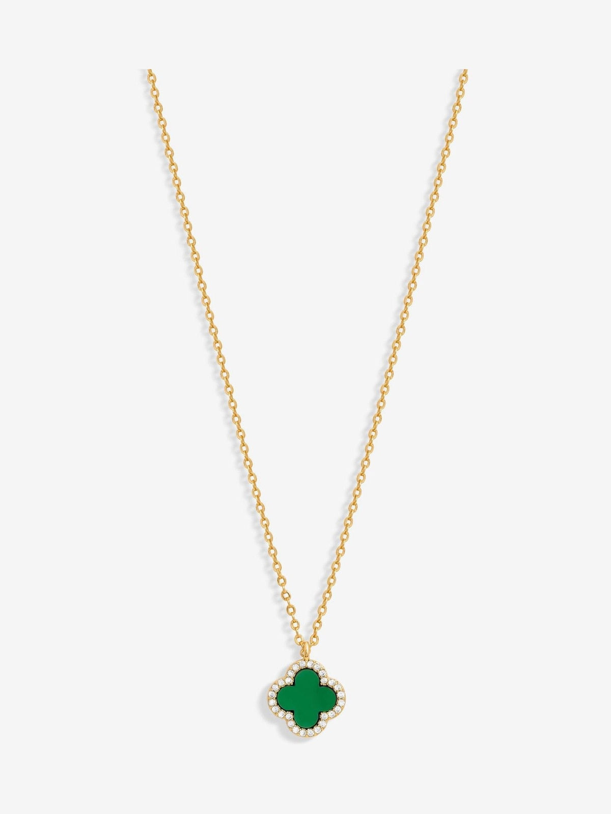 Jon Richard Black Tone Jet Clover Pendant Necklace