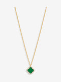 Jon Richard Black Tone Jet Clover Pendant Necklace
