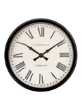 Brookpace Lascelles large black metal wall clock 58cm, imported from the UK