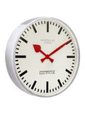 Brookpace Lascelles chrome large deep wall clock, imported from the UK