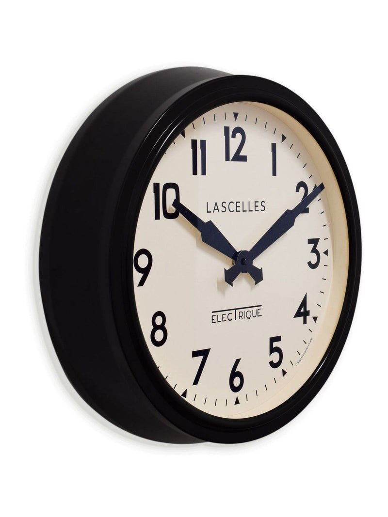 Brookpace Lascelles black retro wall clock 38cm - British product