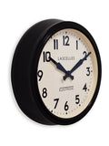 Brookpace Lascelles black retro wall clock 38cm - British product