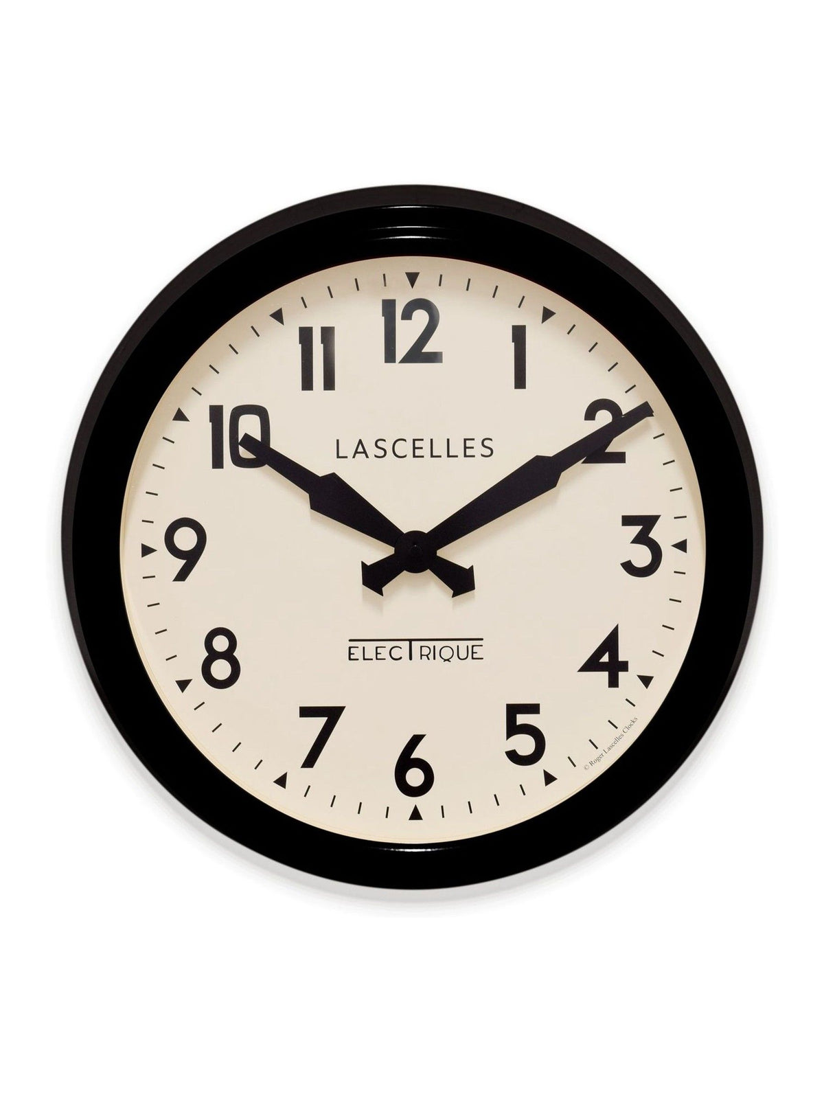 Brookpace Lascelles black retro wall clock 38cm - British product
