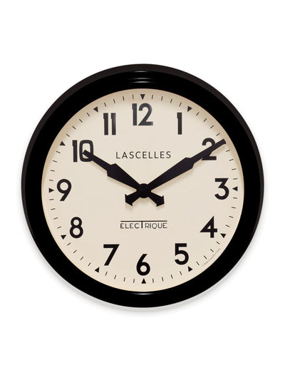 Horloge murale rétro Brookpace Lascelles noire