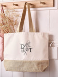 No Ordinary Gift birth flower jute tote bag, imported from the UK