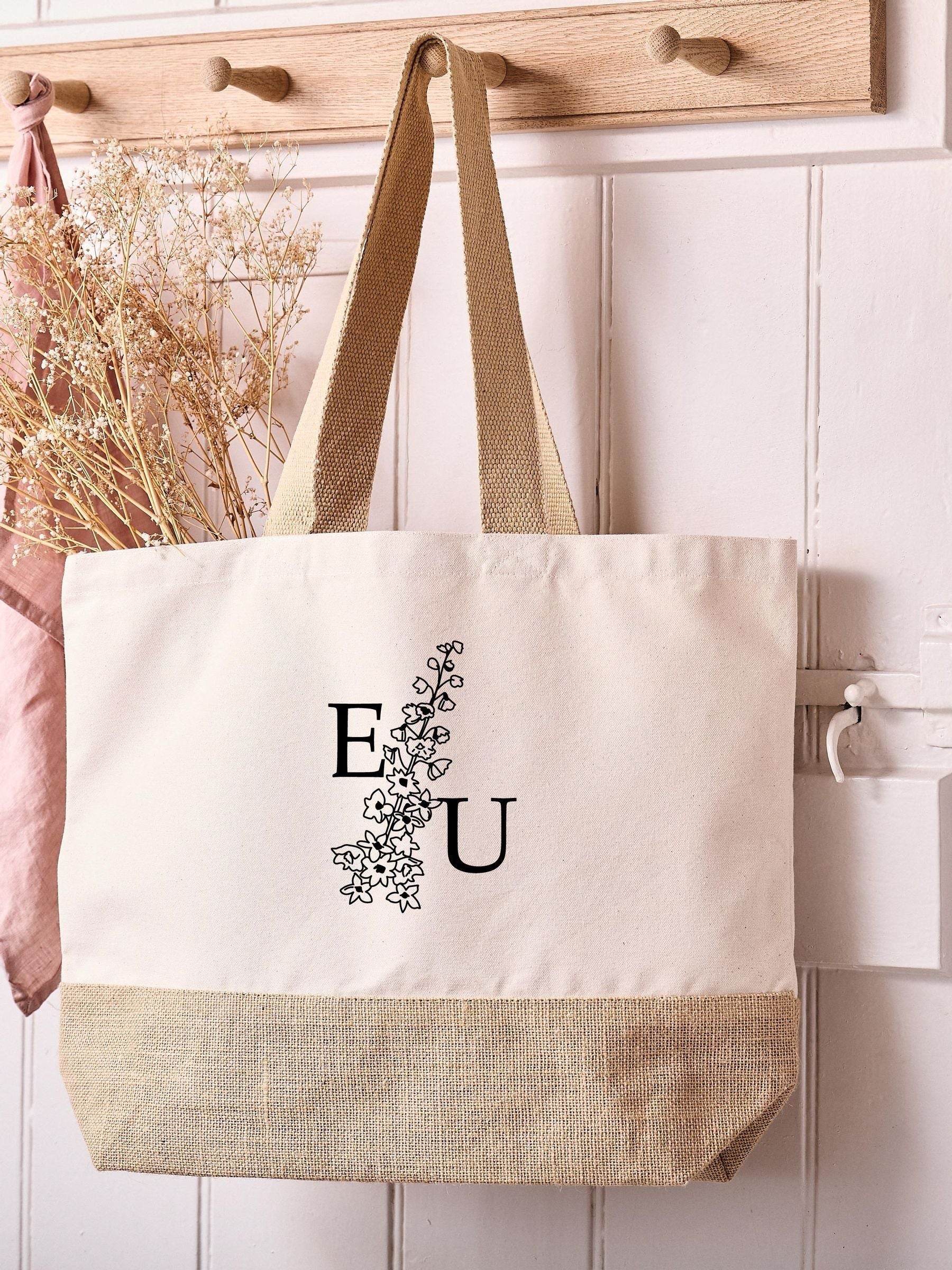 No Ordinary Gift birth flower jute tote bag, imported from the UK