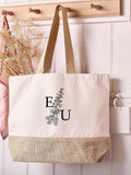 No Ordinary Gift birth flower jute tote bag, imported from the UK