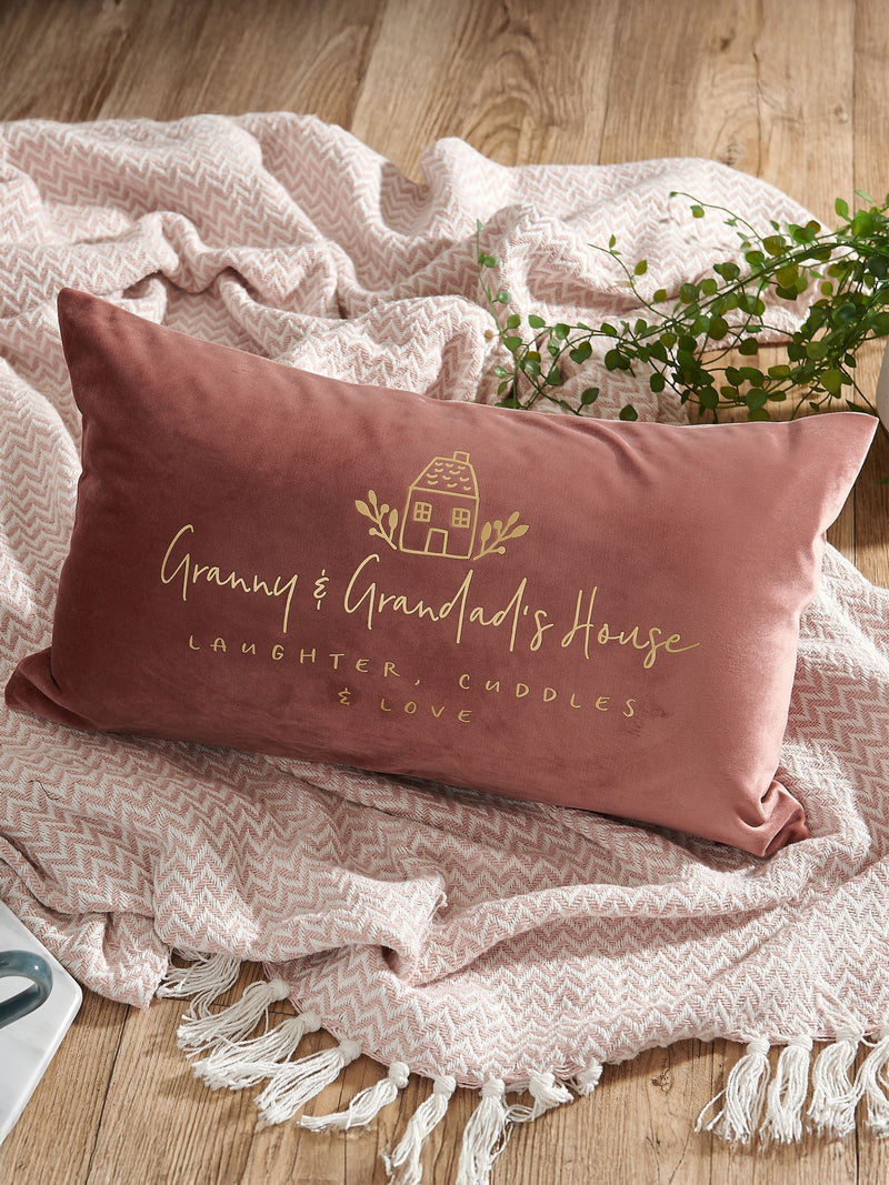 No Ordinary Gift personalised grandma velvet cushion, imported from the UK