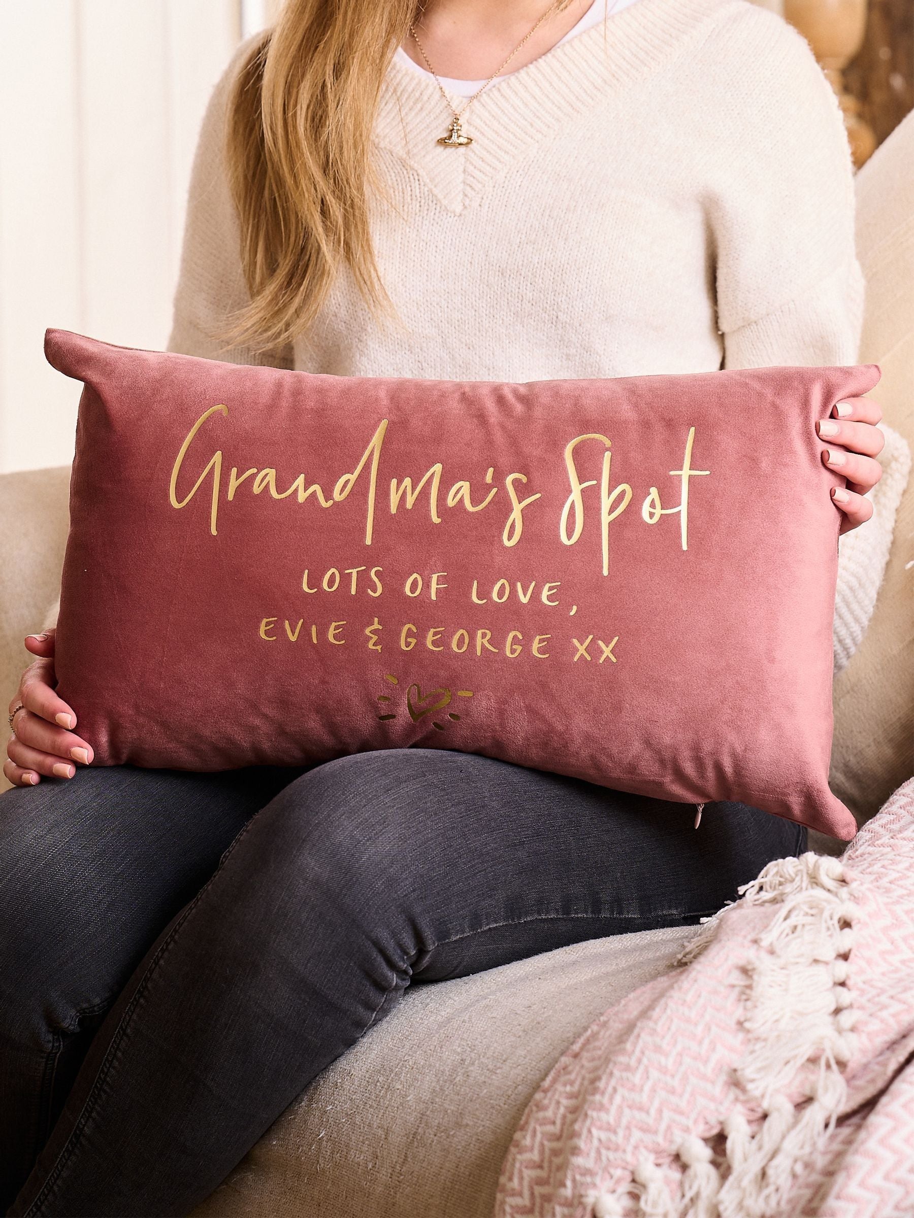 No Ordinary Gift personalised cushion Grandma's Spot 50x30 cm - British product