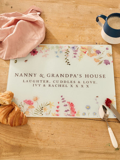 Next No Ordinary Gift Personalised Grandparents Glass Chopping Board 39cm x 29cm- Buy online at McGrocer