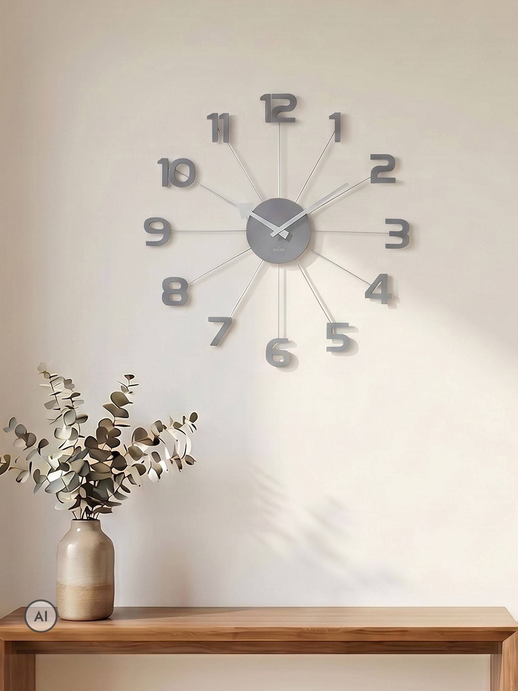 Acctim Clocks Pigeon Grey Astraea spoke wall clock