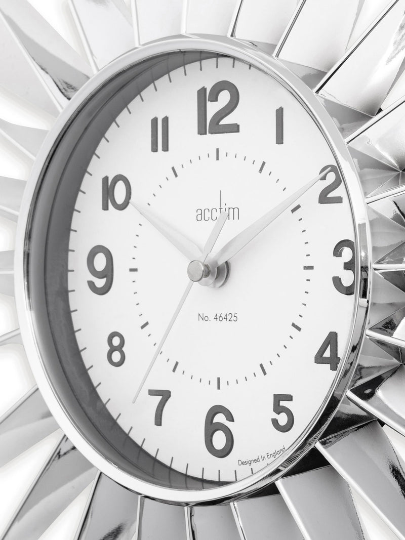 Acctim Clocks Silver Stella Starburst Wall Clock - British product