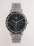 Gun metal black bracelet watch men's (British brand)