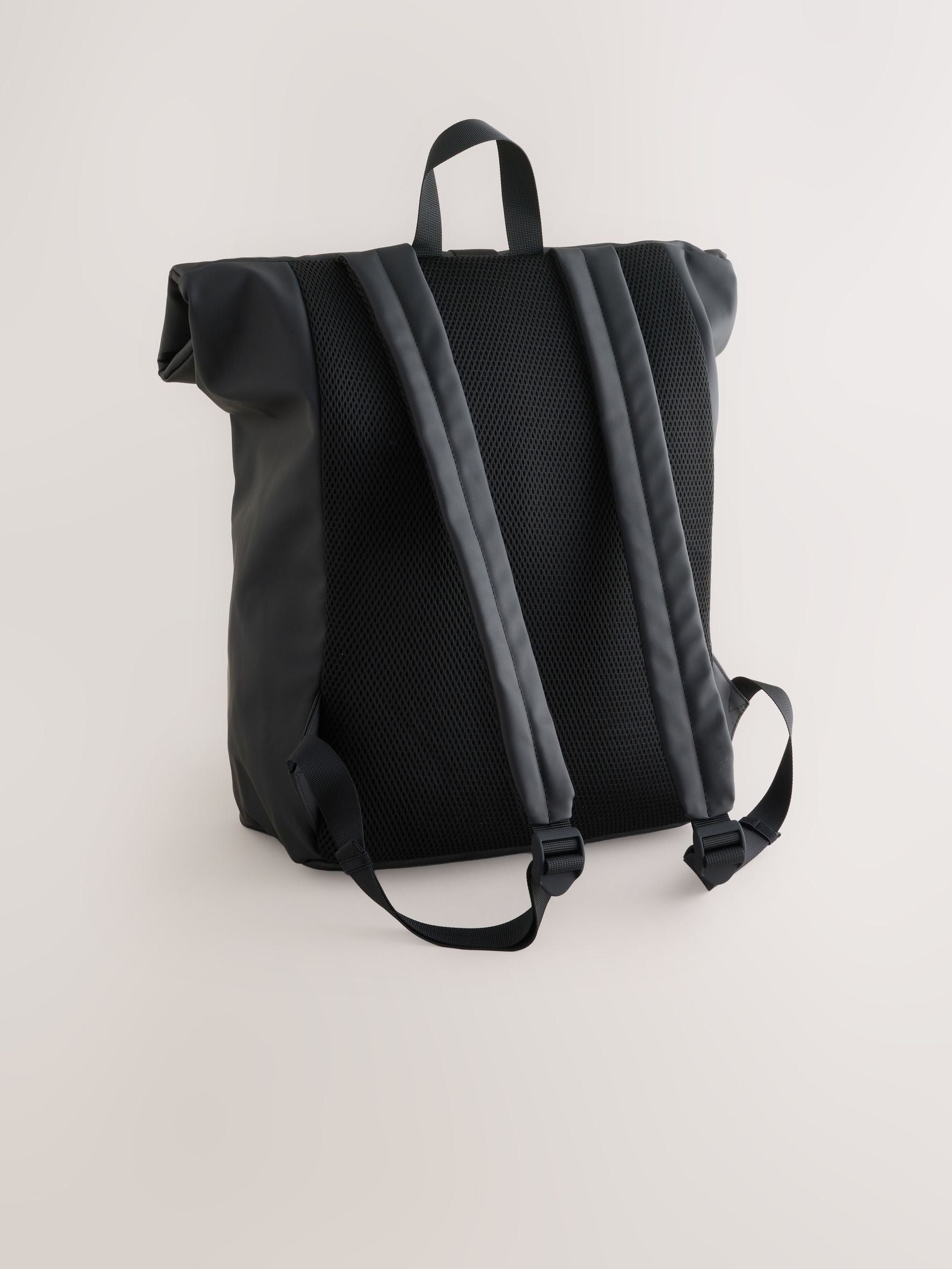 Black rubberised backpack roll top - British product