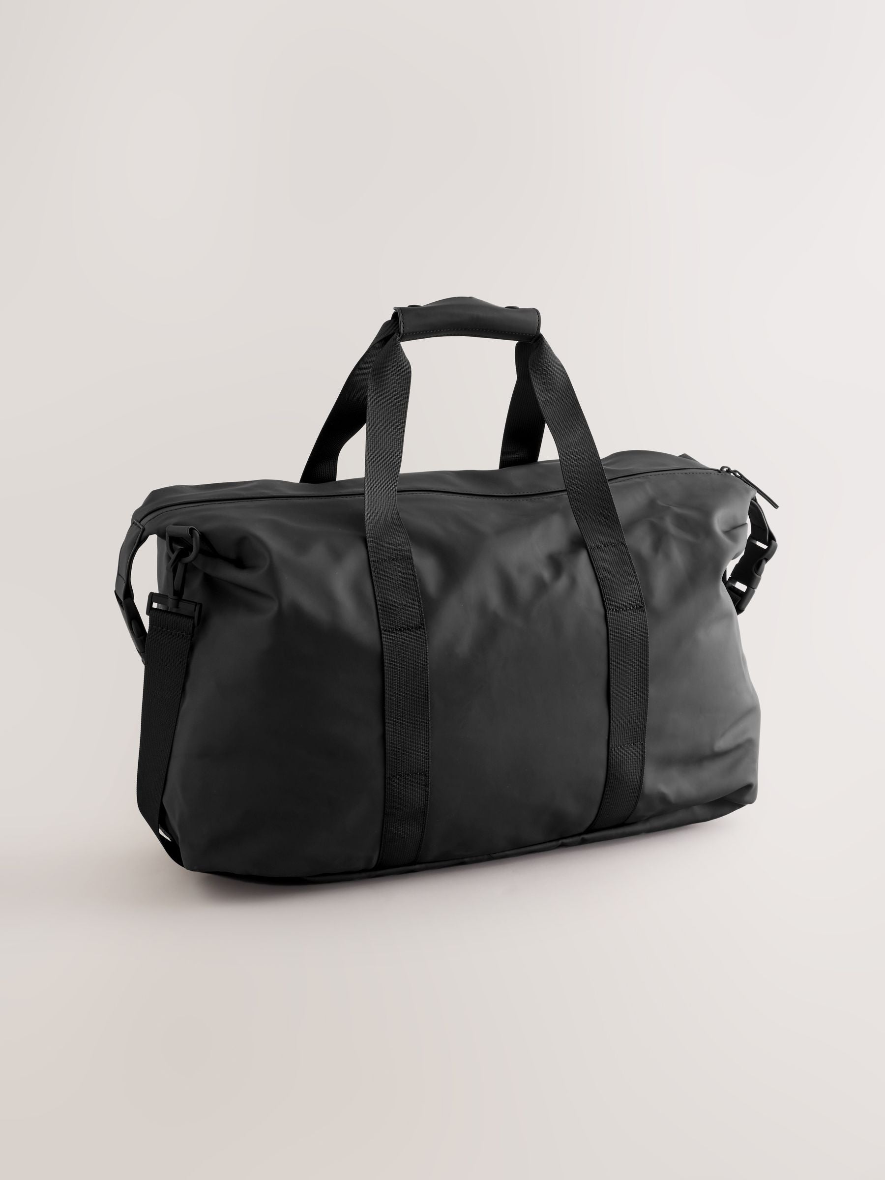 Black rubberised weekend holdall bag UK version