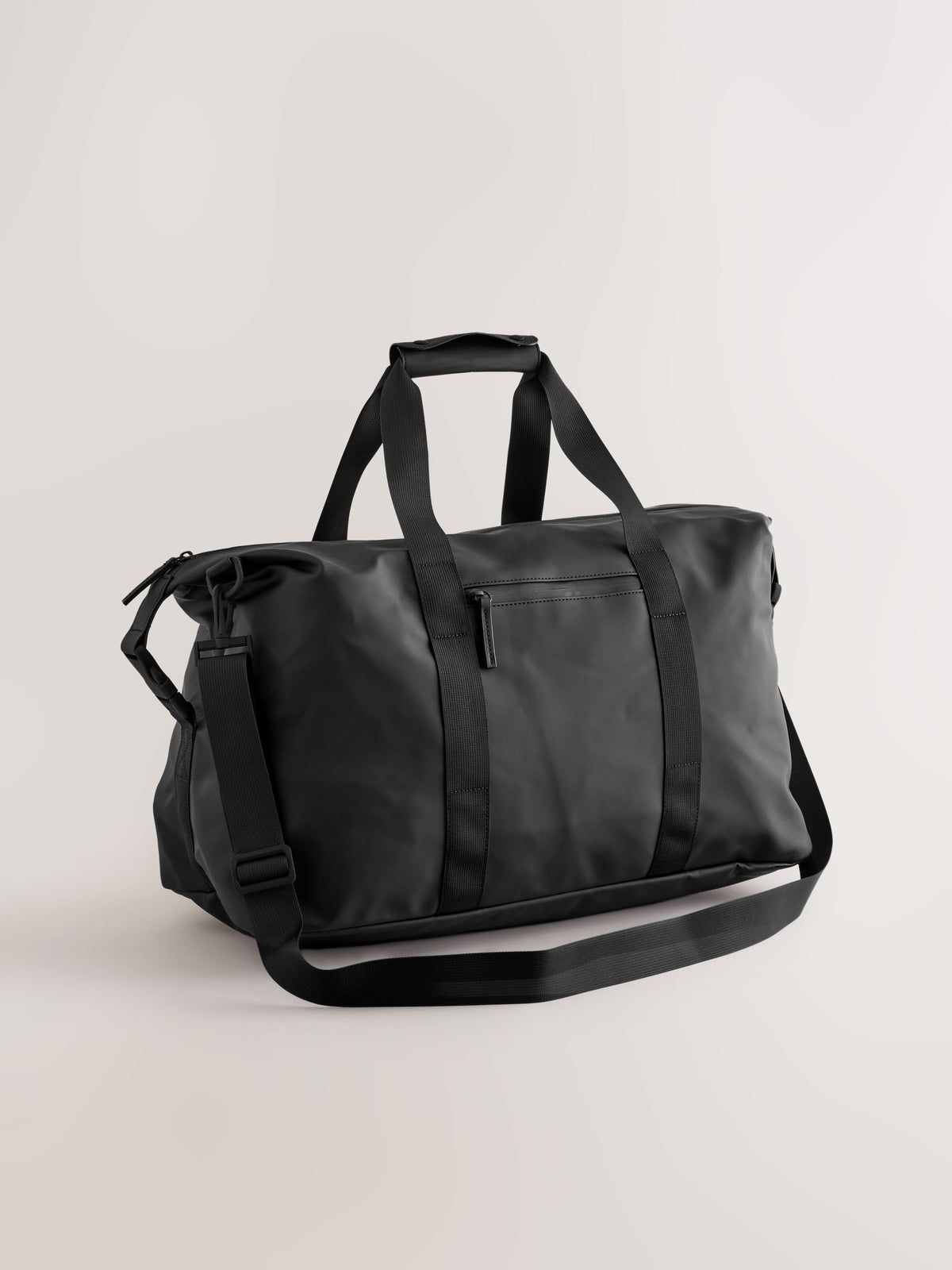 Black rubberised weekend holdall bag UK version