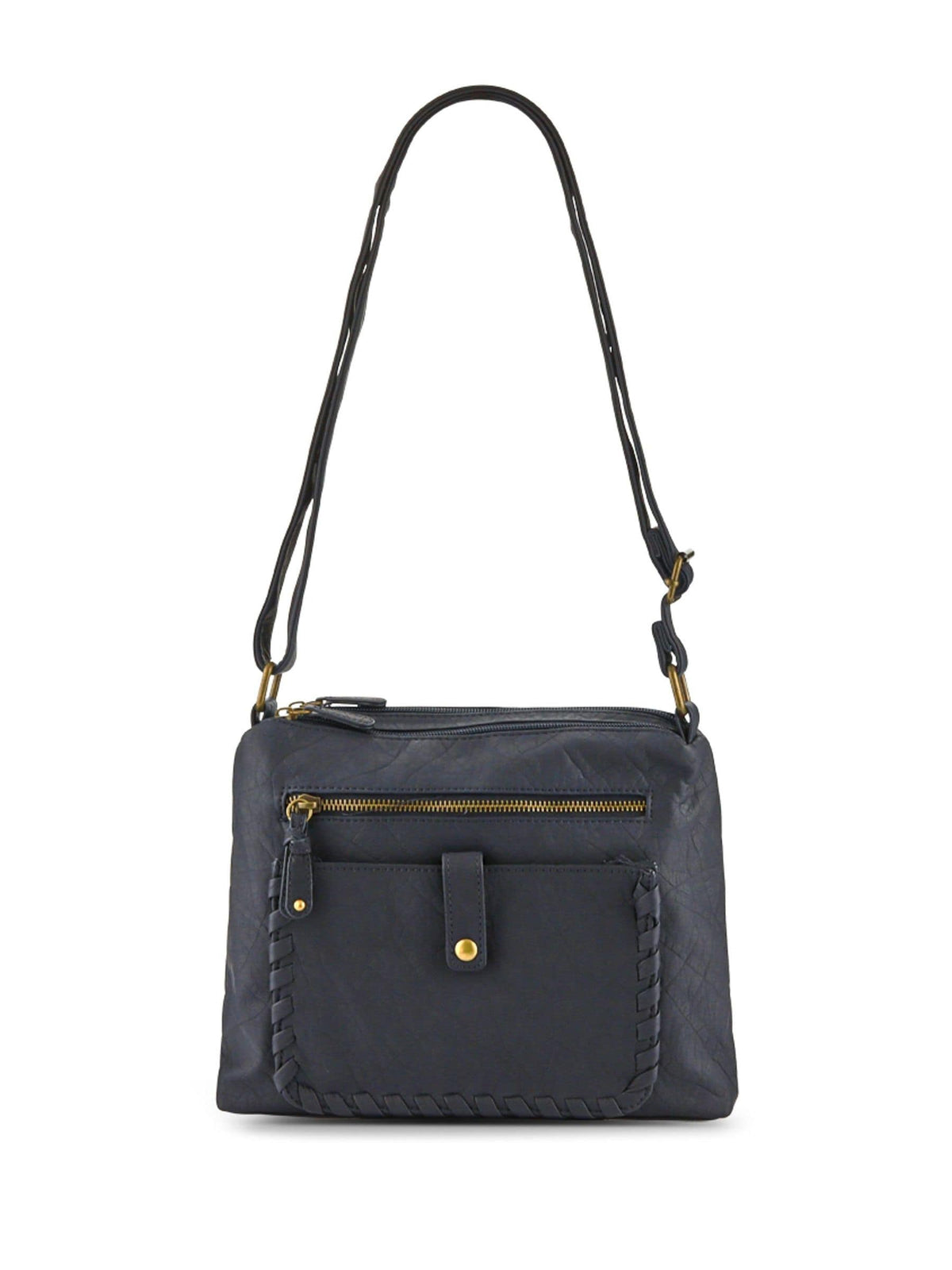 Pavers multi-pocket leather cross-body bag, imported from the UK