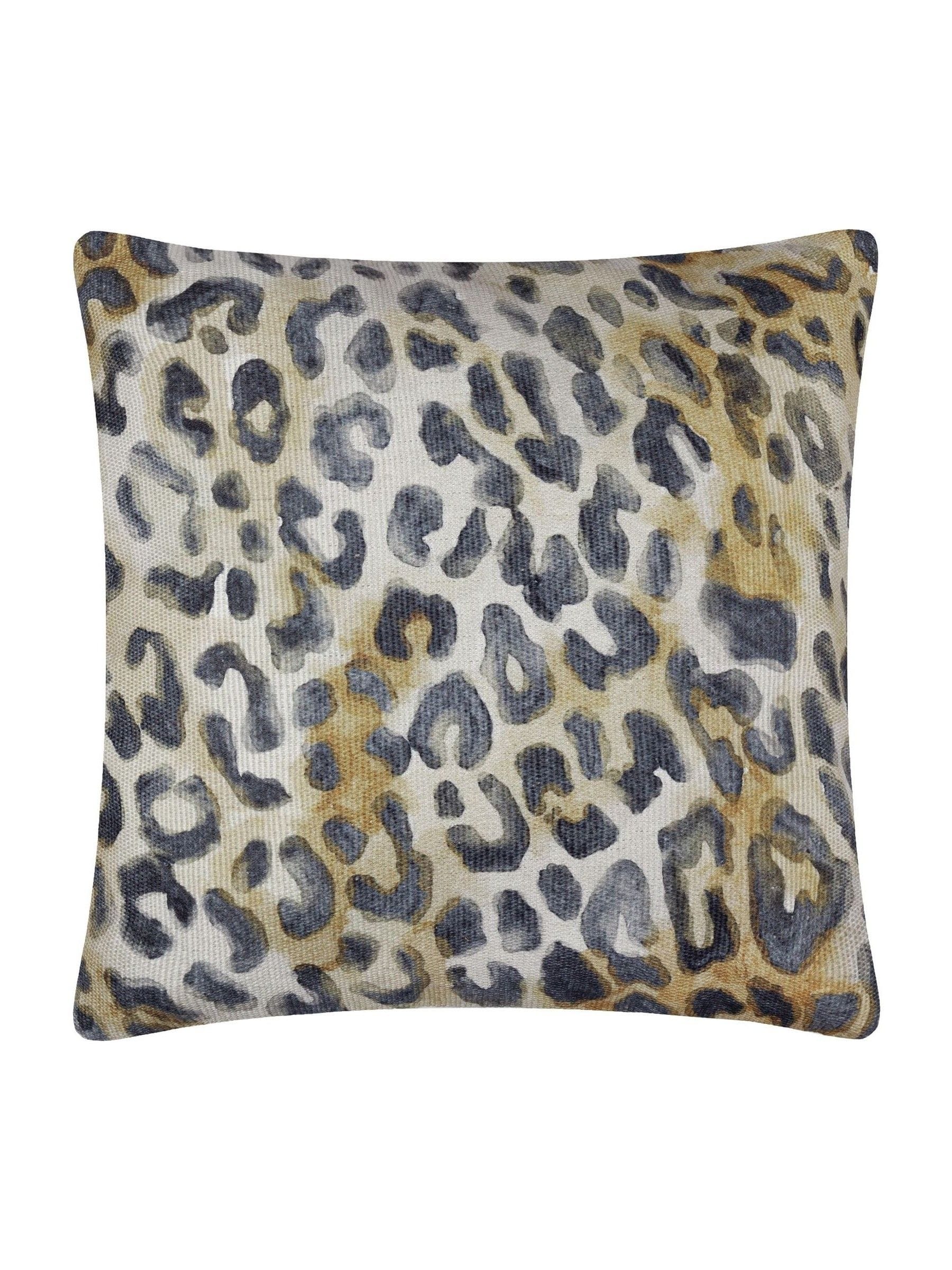 Paoletti leopard print woven outdoor cushion (British brand)