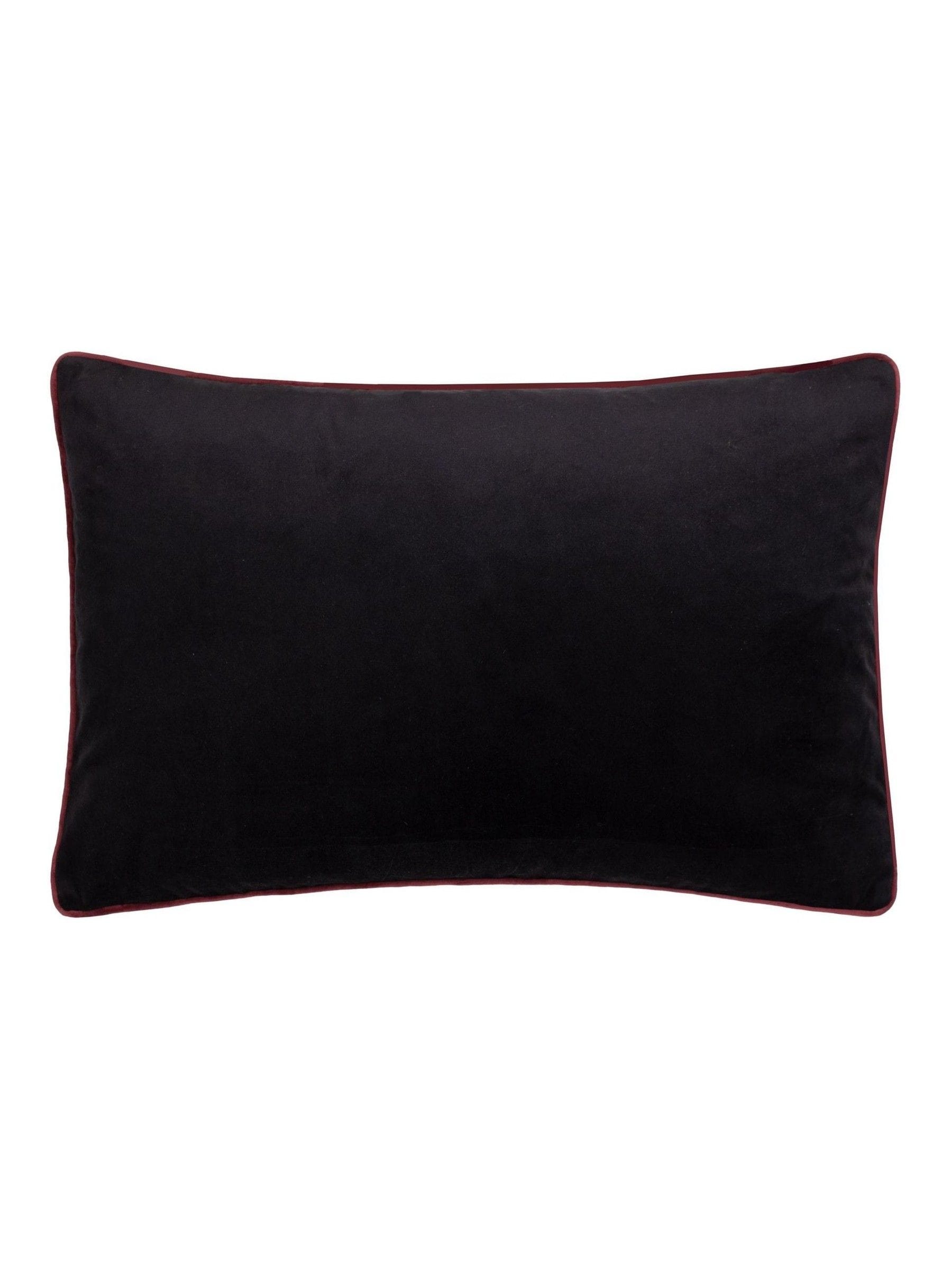 Paoletti velvet cushion black embroidered lobster design (British brand)