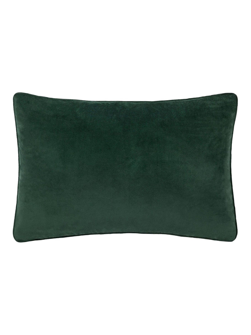 Paoletti green velvet cushion with panda embroidery - British product